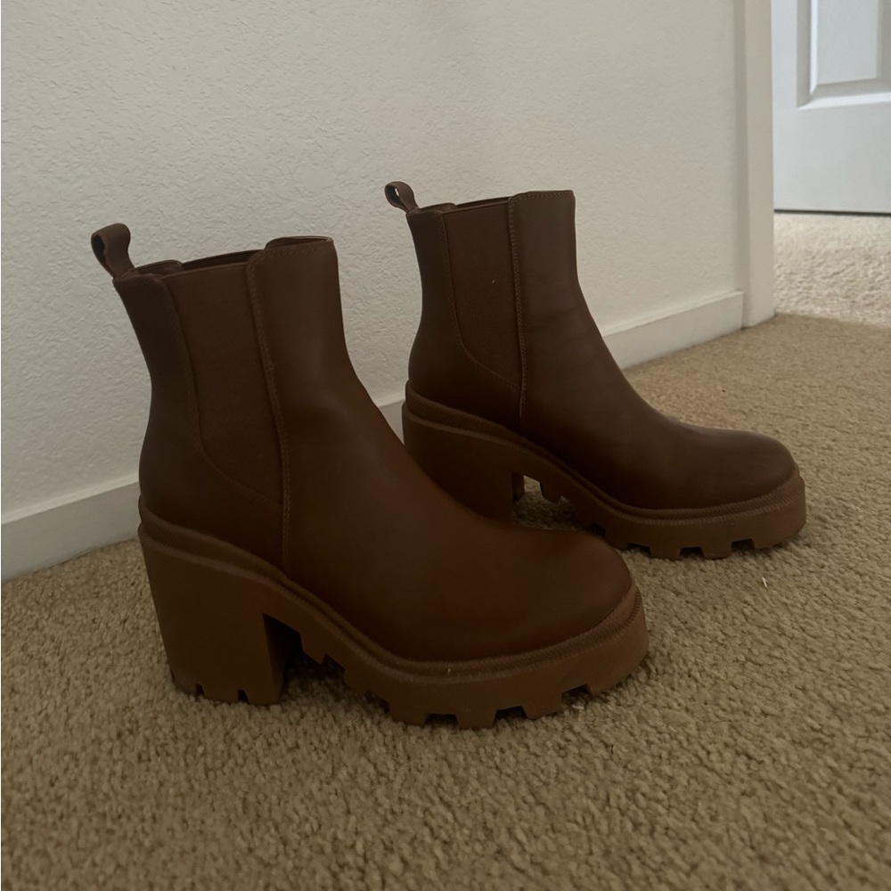Size 10 Platform Brown Boots - worn once